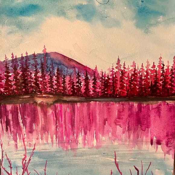 Maritabazua.art Other - Pink trees 🌲💞💗 original watercolor painting